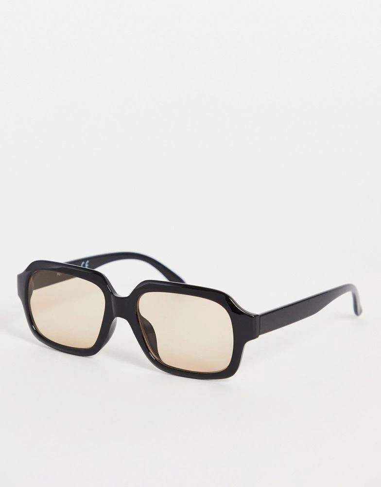 商品Topshop|Topshop 70s rectangle sunglasses with orange lens,价格¥65,第1张图片