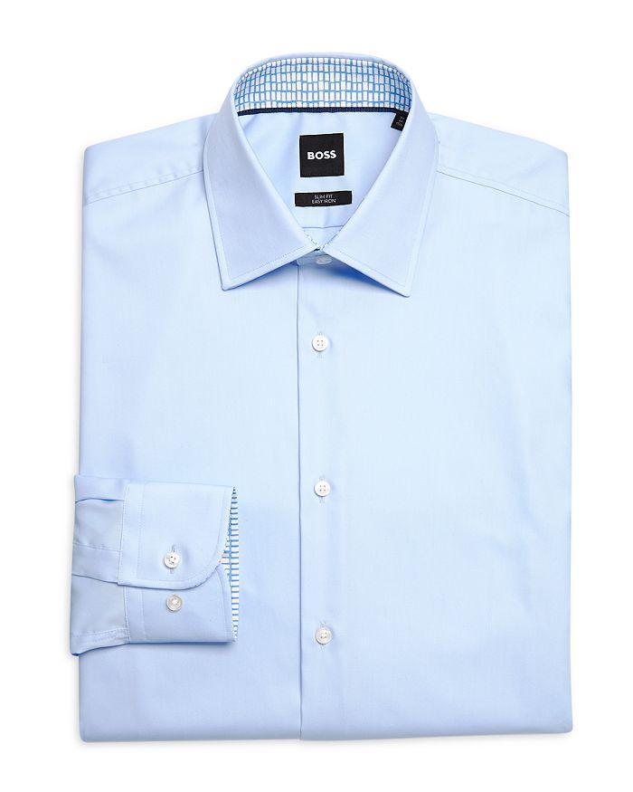 商品Hugo Boss|H-Hank-Kent-C3-214 1 Cotton Contrast Trim Slim Fit Dress Shirt,价格¥828-¥1104,第1张图片