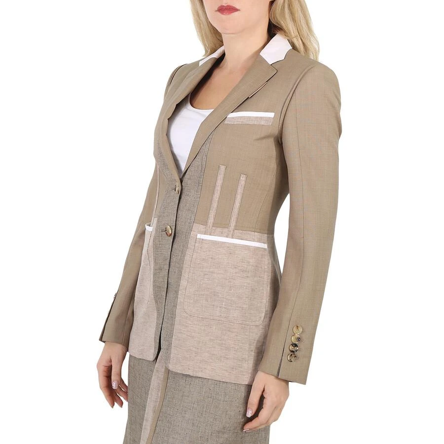 商品Burberry|Burberry Ladies Pecan Melange Tape Detail Mix Media Blazer, Brand Size 8 (US Size 6),价格¥4767,第2张图片详细描述