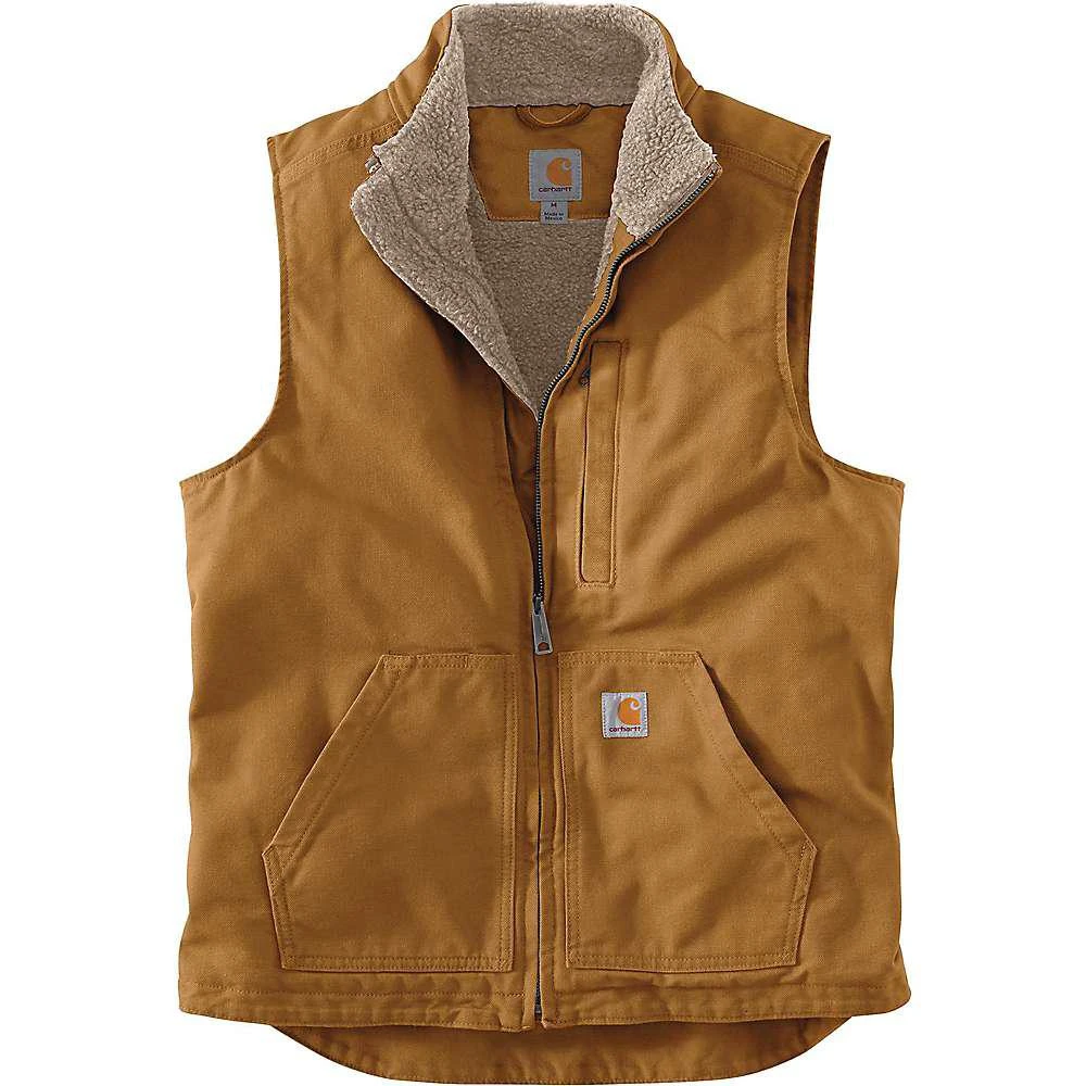 商品Carhartt|Carhartt Men's Washed Duck Sherpa-Lined Mockneck Vest,价格¥650,第1张图片