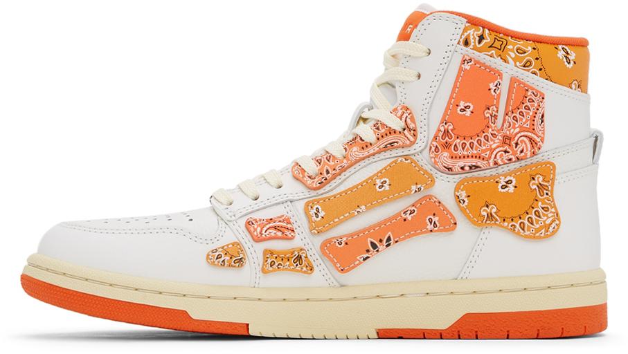 White & Orange Skel Top Hi Bandana Sneakers商品第3张图片规格展示