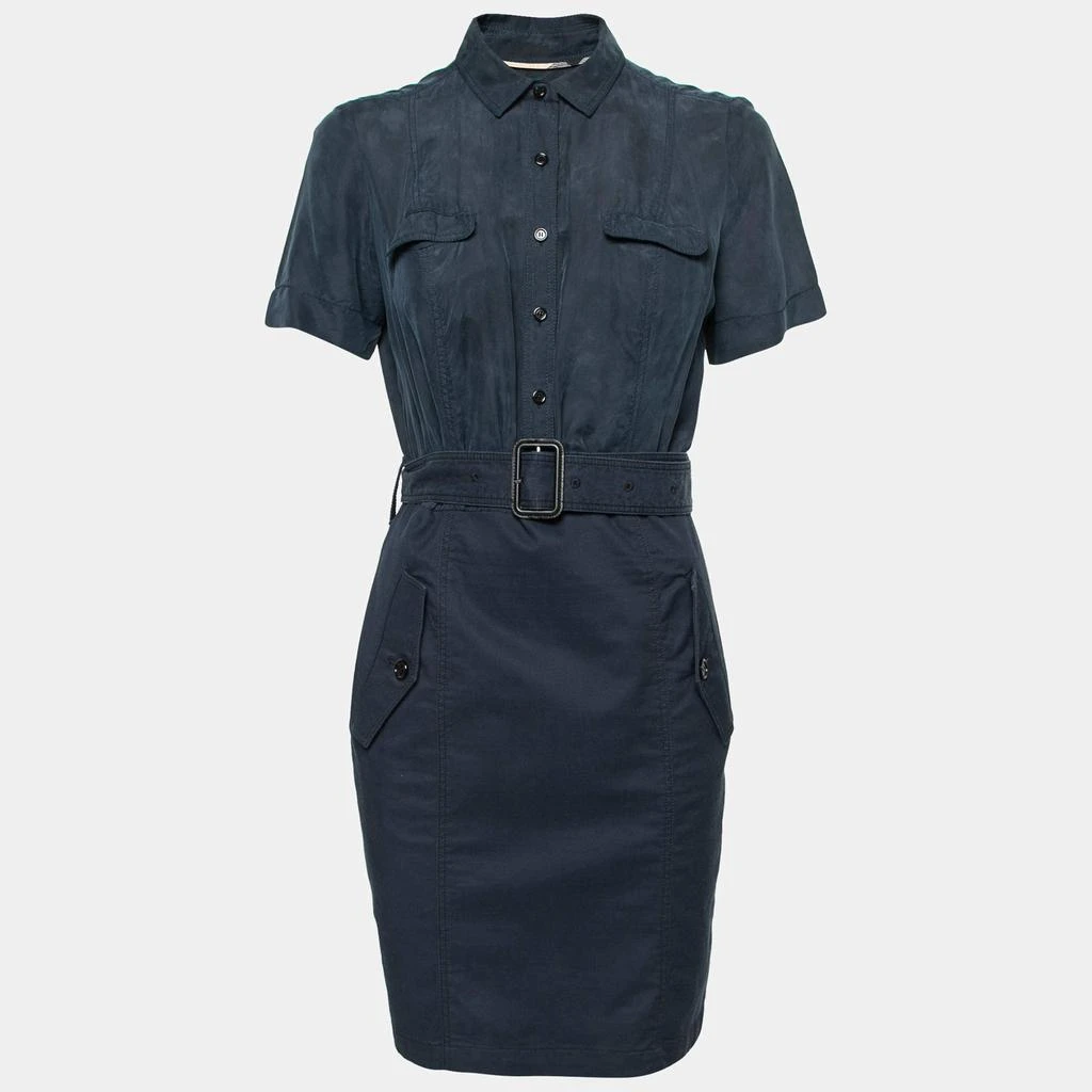 商品[二手商品] Burberry| Burberry Brit Navy Blue Belted Cotton Shirt Dress S,价格¥977,第1张图片