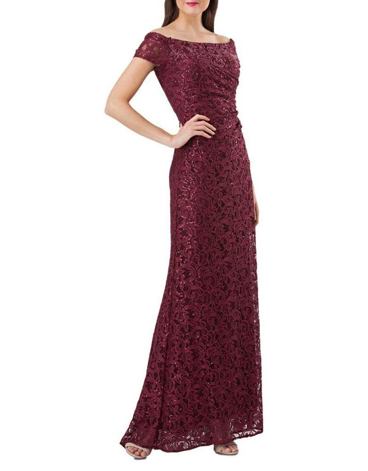 商品Carmen Marc Valvo|Sequin Lace Off-The-Shoulder Gown,价格¥3040,第2张图片详细描述