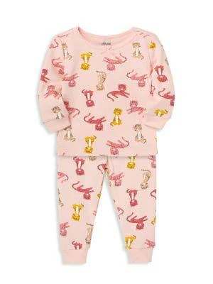 商品Little Me|Little Girl’s 4-Piece Leopard Print Pajama Set,价格¥119,第4张图片详细描述