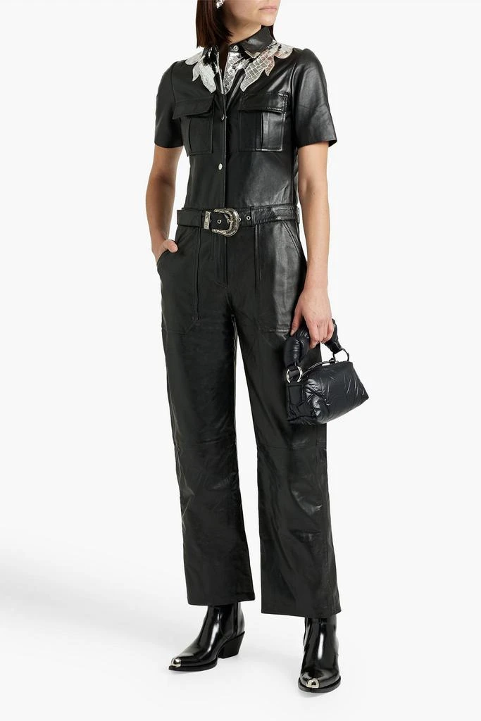 商品Muubaa|Belted leather jumpsuit,价格¥2063,第2张图片详细描述