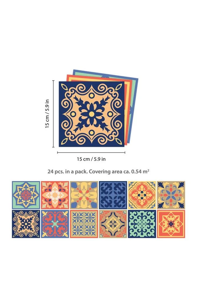 商品WALPLUS|Mara 5-Pack Colorful Mix Tiles Wall Sticker,价格¥329,第3张图片详细描述