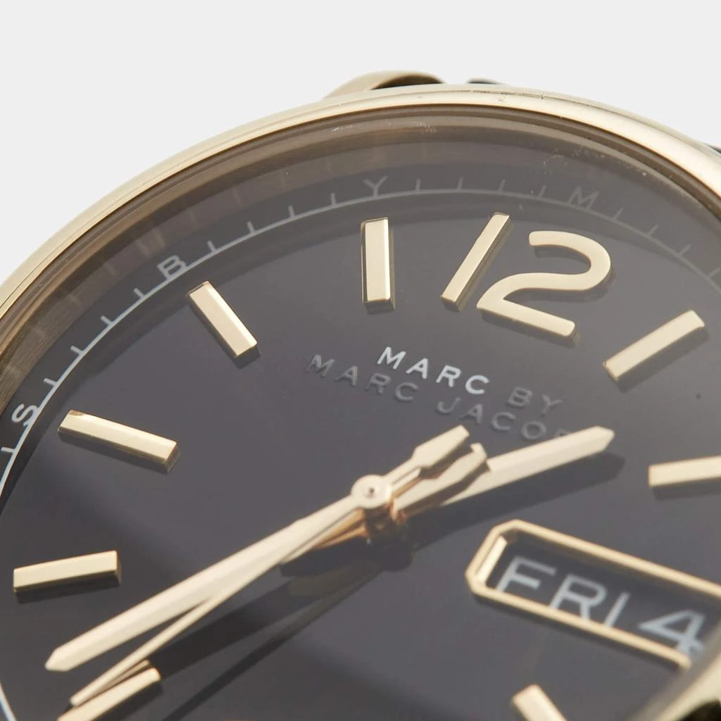 商品[二手商品] Marc Jacobs|Marc by Marc Jacobs Gold Plated Stainless Steel Leather MBM8651 Unisex Wristwatch 38 mm,价格¥976,第4张图片详细描述