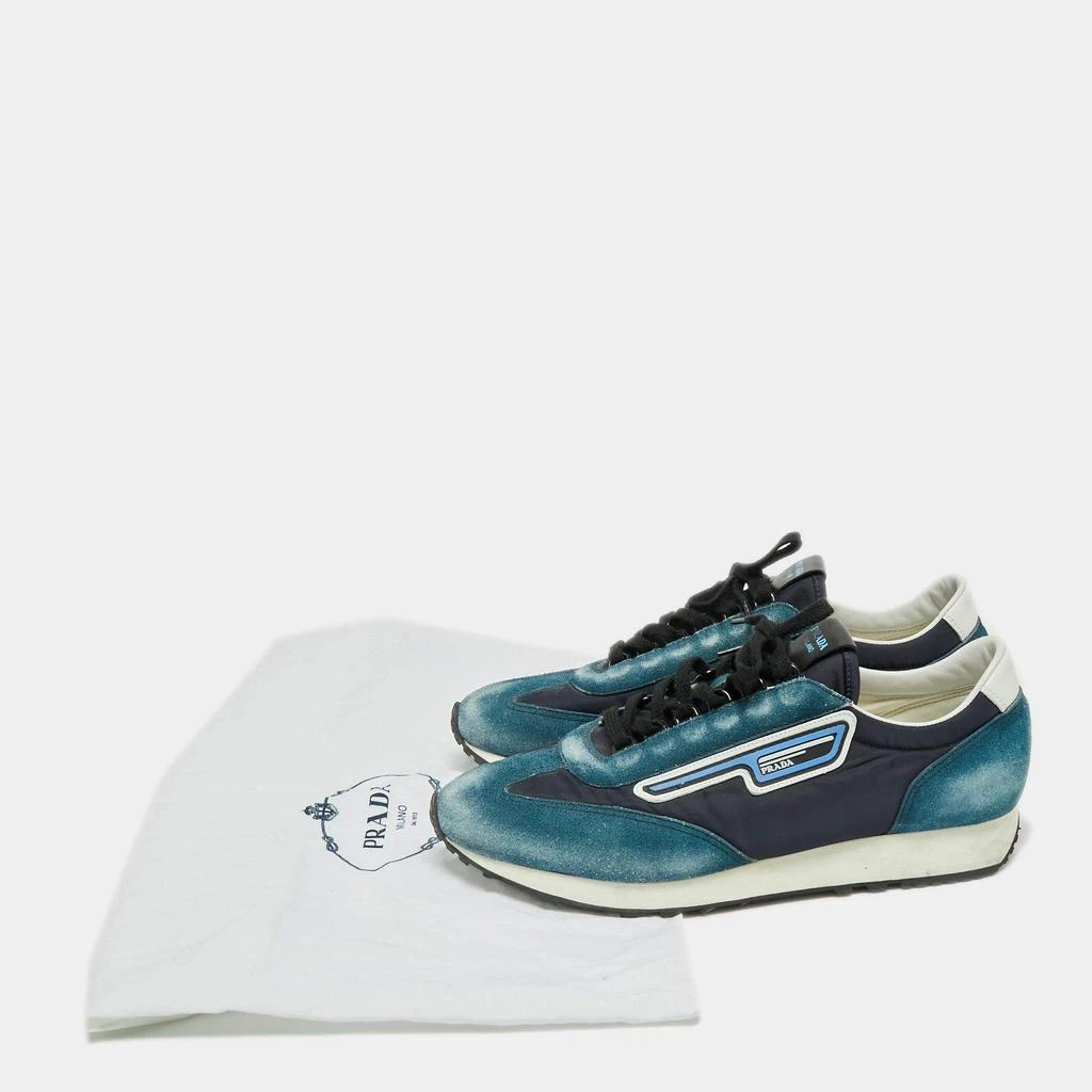 Prada Blue Suede And Nylon Low Top Sneakers Size 42 商品