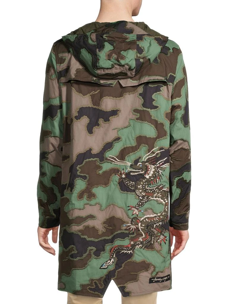 商品Valentino|Camo Longline Hooded Jacket,价格¥9358,第2张图片详细描述