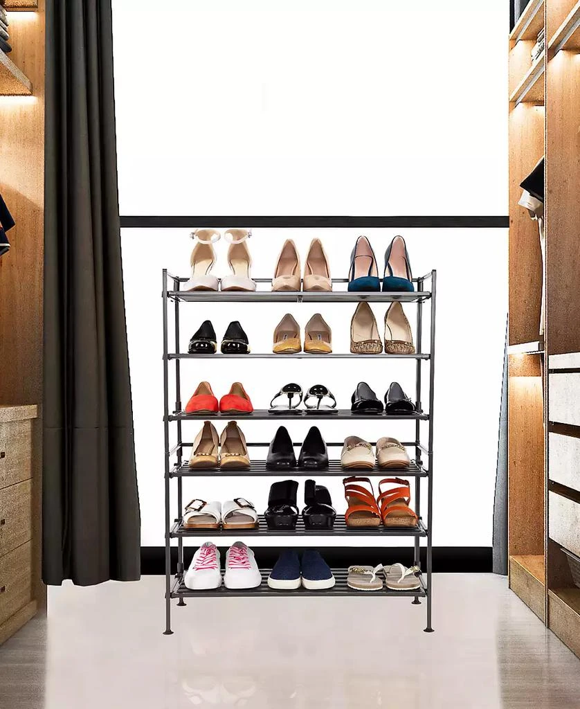 商品Seville Classics|2-Pk. 3-Tier Stackable 9-Pair Resin Slat Shoe Rack,价格¥717,第4张图片详细描述