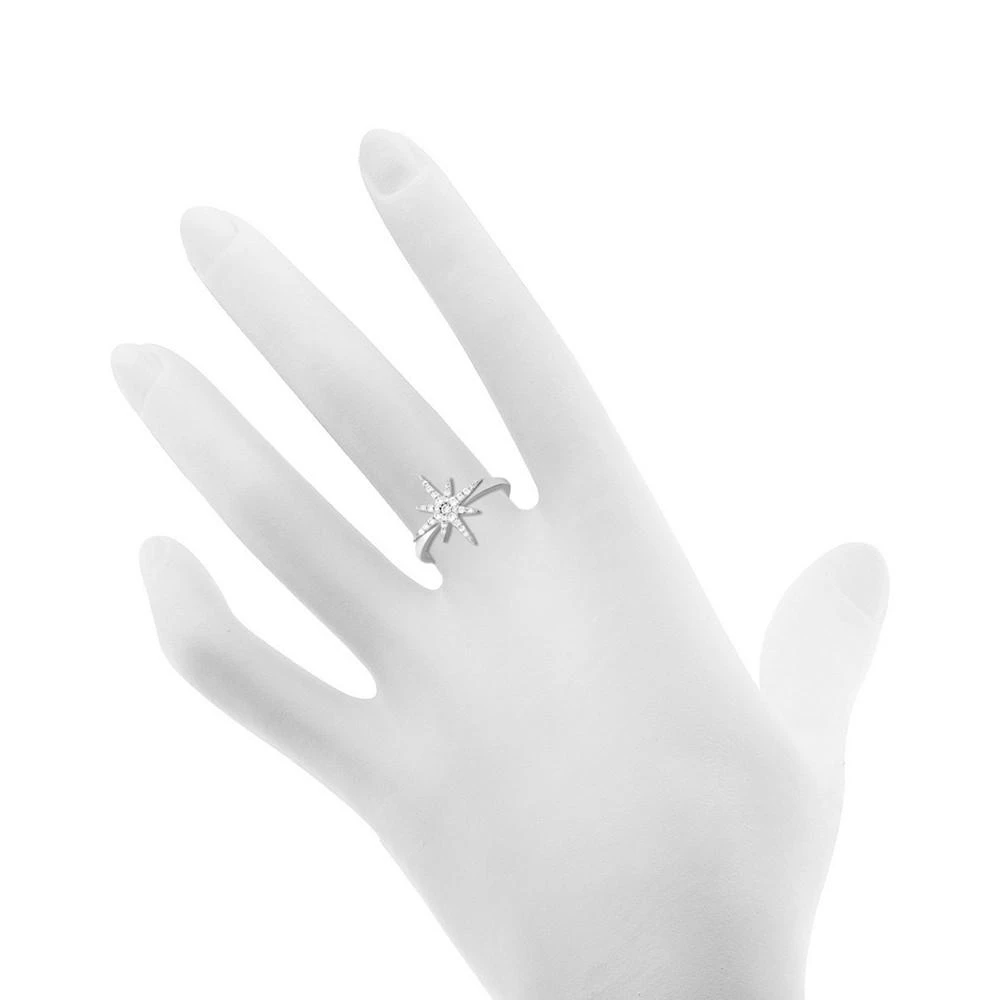 商品Essentials|And Now This Cubic Zirconia Starburst Ring in Silver-Plate,价格¥181,第2张图片详细描述