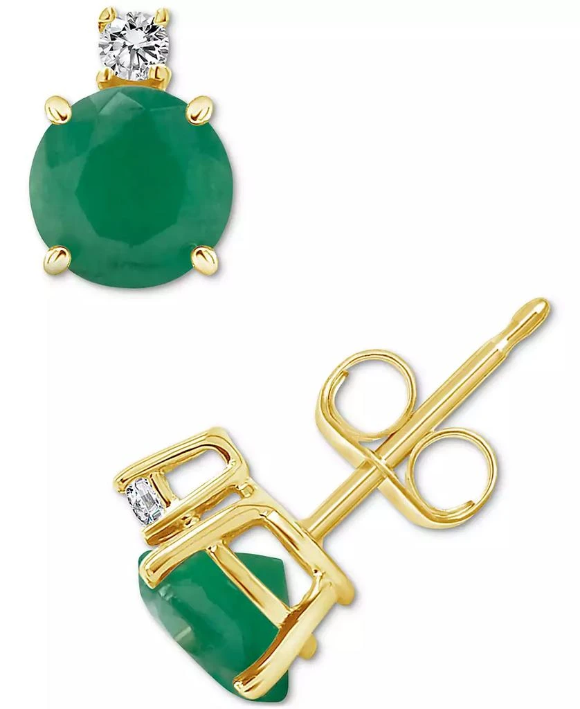 商品Macy's|Ruby (1-1/3 ct. t.w.) & Diamond Accent Stud Earrings in 14k Gold (Also in Emerald & Sapphire),价格¥3141,第3张图片详细描述