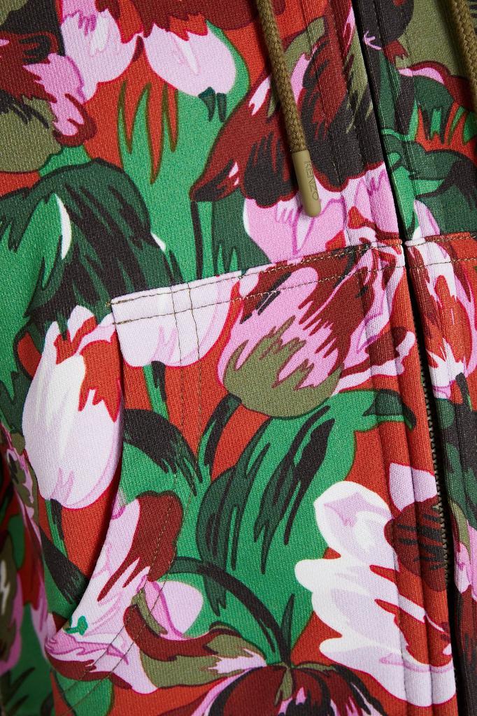 Floral-print organic cotton-fleece hoodie商品第4张图片规格展示