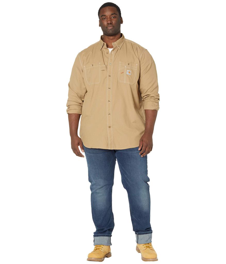 Big & Tall Flame-Resistant Force Original Fit Lightweight Long Sleeve Button Front Shirt商品第4张图片规格展示