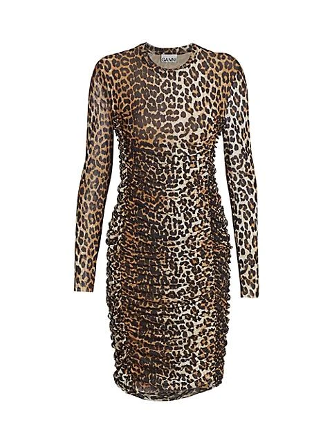 商品Ganni|Leopard Print Mesh Dress,价格¥465,第1张图片