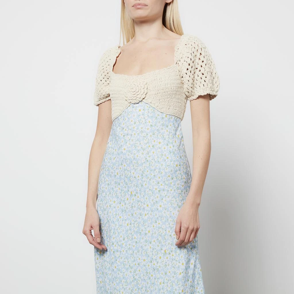 商品Rixo|RIXO Women's Sardinia Midi Dress - Blue Daisy Chain,价格¥1565,第3张图片详细描述