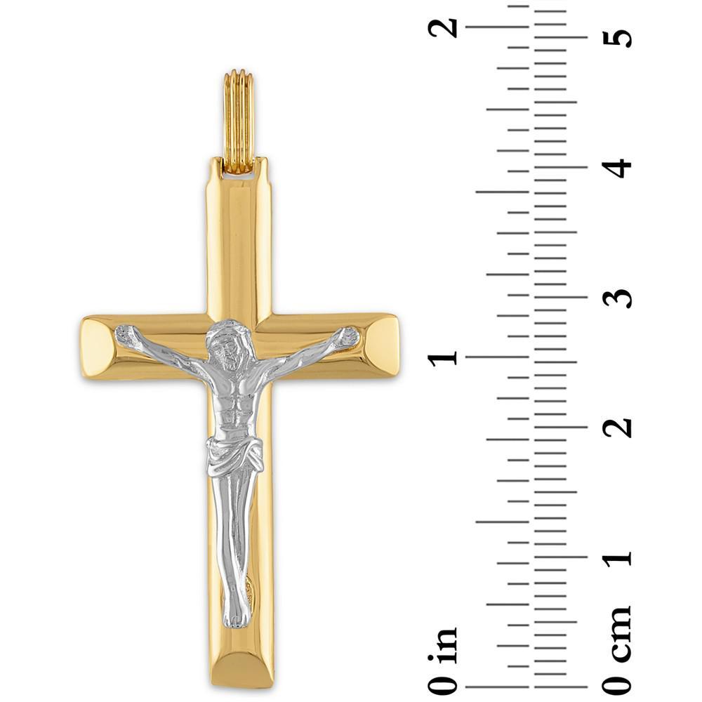 商品Esquire Men's Jewelry|Two-Tone Crucifix Pendant in Sterling Silver & 14k Gold-Plate, Created for Macy's,价格¥1718,第5张图片详细描述