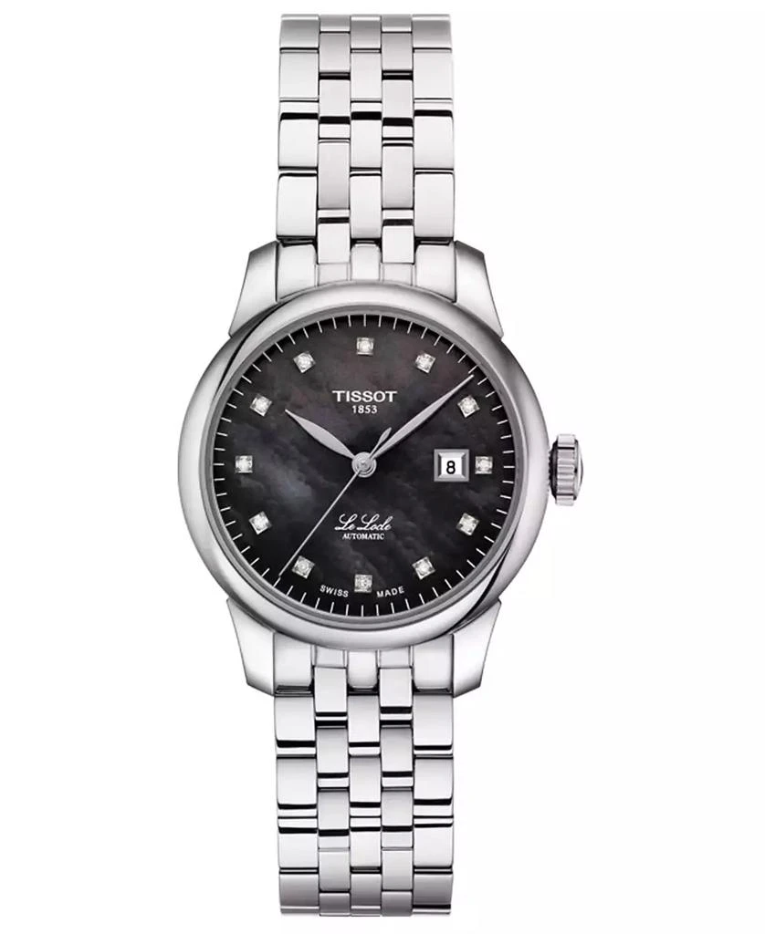 商品Tissot|Women's Swiss Automatic Le Locle Diamond-Accent Stainless Steel Bracelet Watch 29mm,价格¥4605,第1张图片