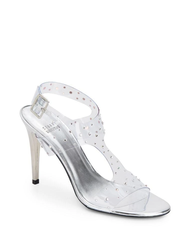 商品Stuart Weitzman|Looking Good Rhinestone-Embellished Clear Sandals,价格¥836,第1张图片