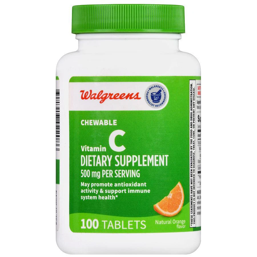 商品Walgreens|Chewable Vitamin C 500 mg Tablets Natural Orange,价格¥74,第2张图片详细描述