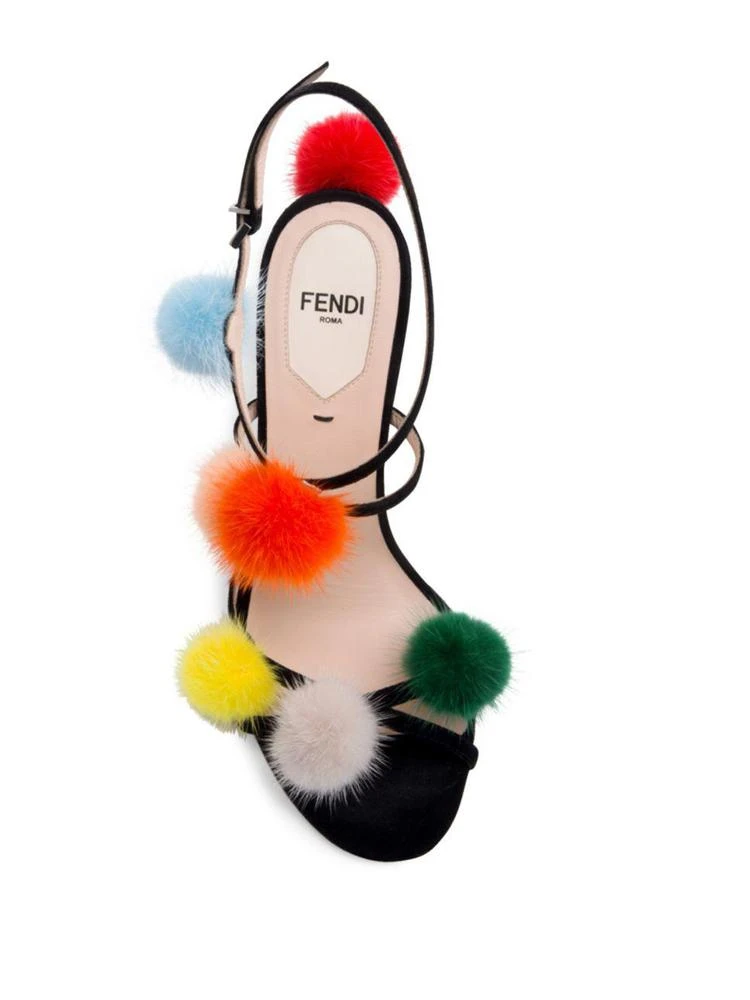 商品Fendi|Mink Fur Pom-Pom Suede Sandals,价格¥2985,第4张图片详细描述