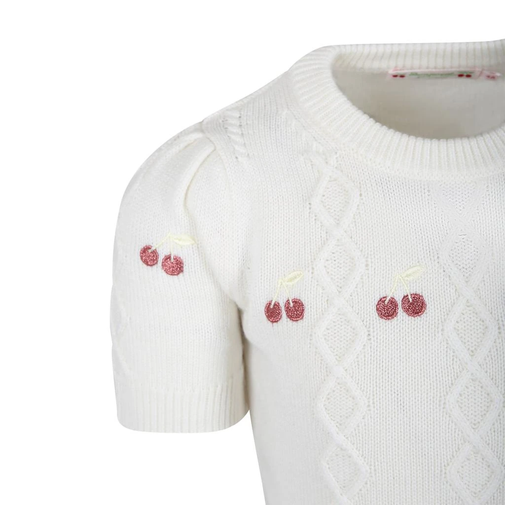 商品Bonpoint|White Sweater For Girl With Cherries,价格¥1386,第3张图片详细描述