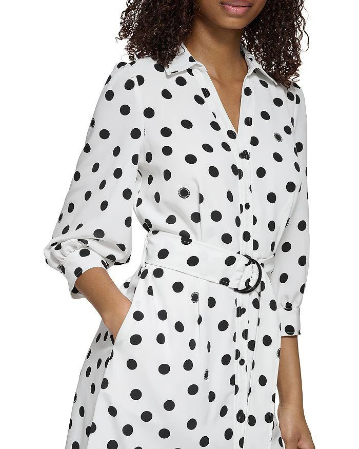 商品Karl Lagerfeld Paris|Belted Polka Dot Shirt Dress,价格¥310,第2张图片详细描述