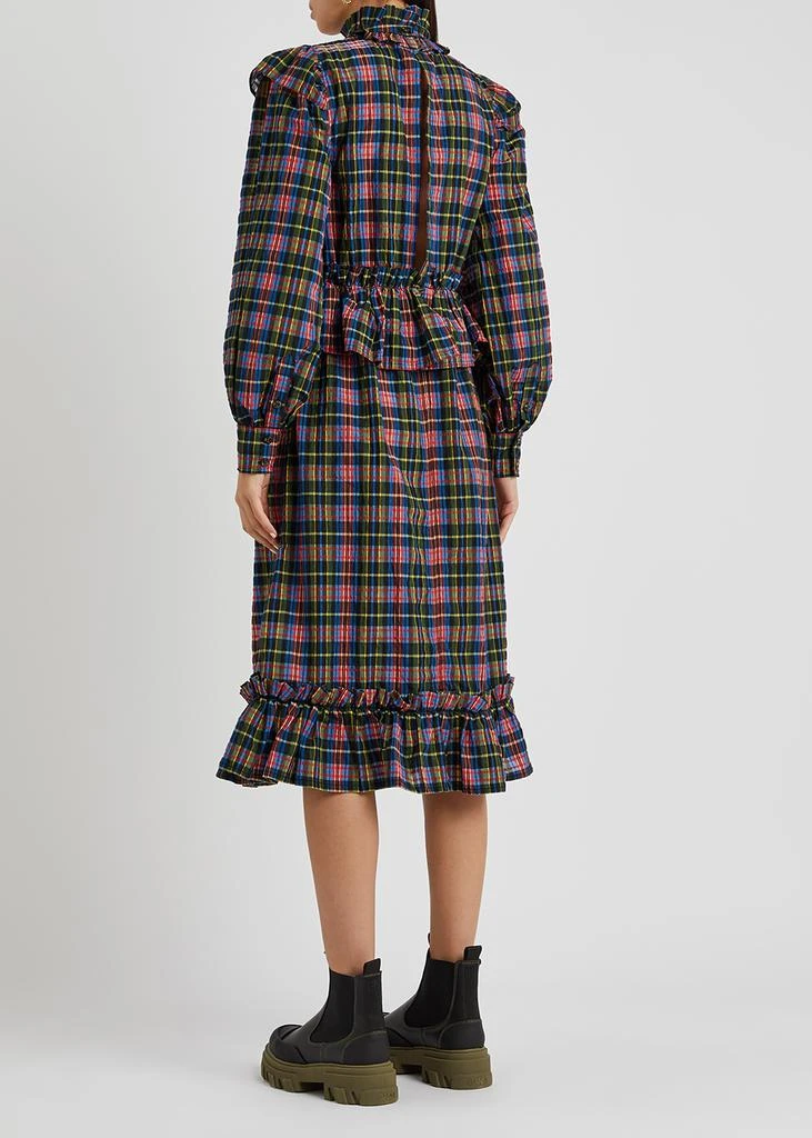 商品Ganni|Checked seersucker midi dress,价格¥798,第3张图片详细描述