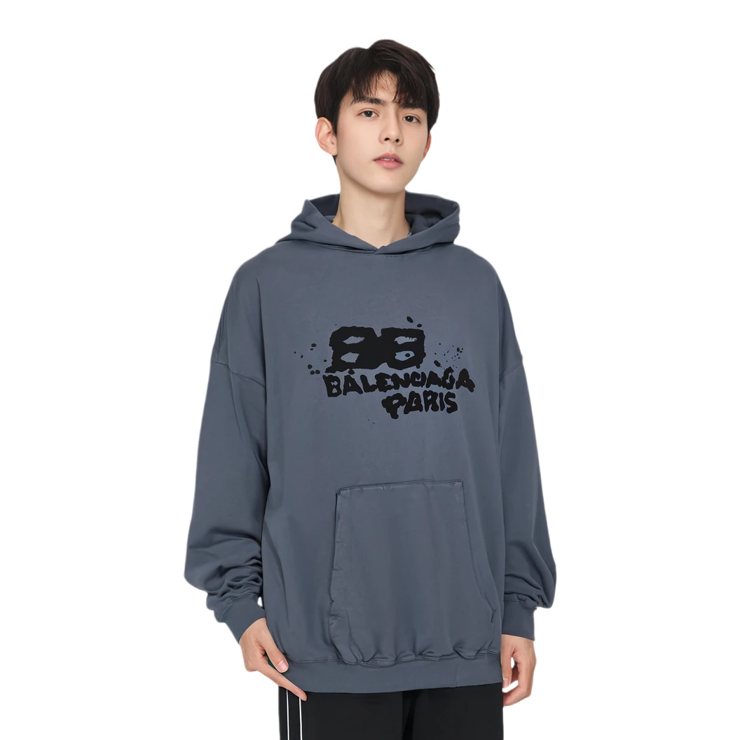 商品[国内直发] Balenciaga|巴黎世家 SS23 Logo图案印花长袖卫衣 男款 蓝色,价格¥5283,第9张图片详细描述
