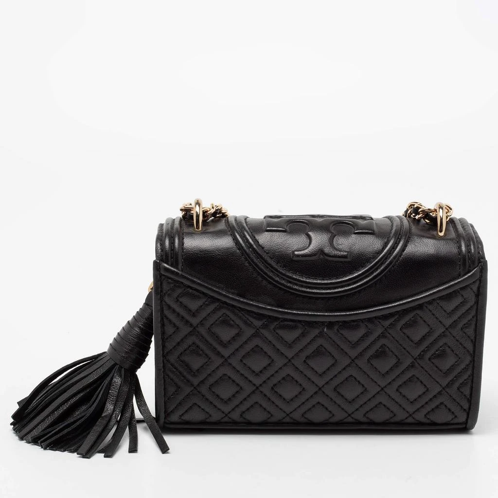 商品[二手商品] Tory Burch|Tory Burch Black Quilted Leather Fleming Convertible Shoulder Bag,价格¥2478,第4张图片详细描述