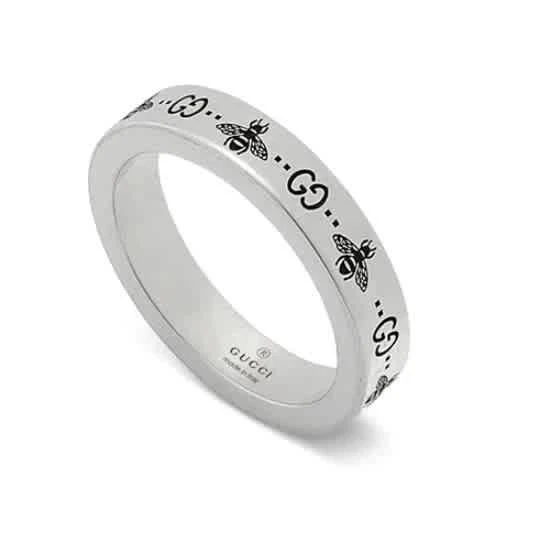 商品Gucci|Sterling Silver Signature GG Bee Motif Ring,价格¥2066,第1张图片