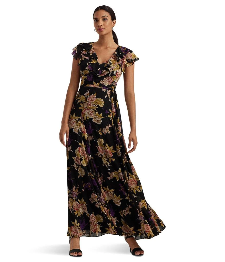 商品Ralph Lauren|Floral Belted Crinkle Georgette Gown,价格¥1388,第1张图片