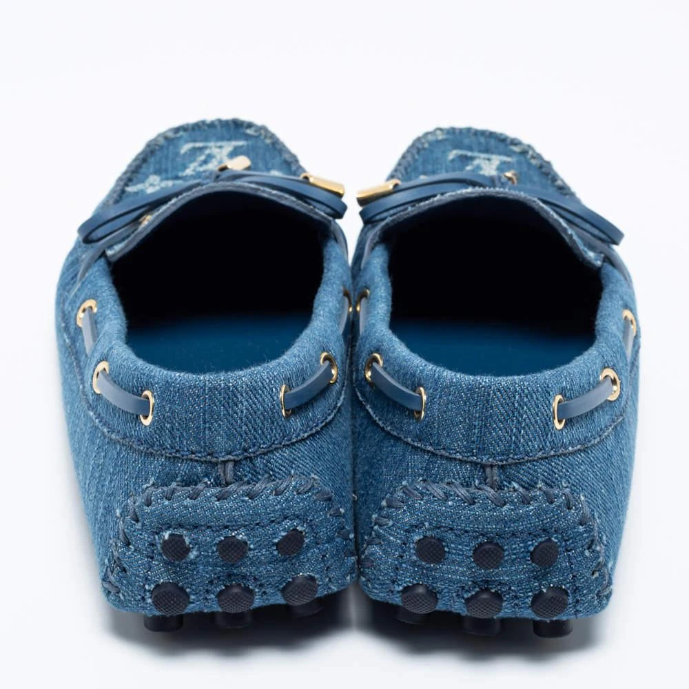 商品[二手商品] Louis Vuitton|Louis Vuitton Blue Monogram Denim Gloria Loafers Size 36.5,价格¥4965,第5张图片详细描述