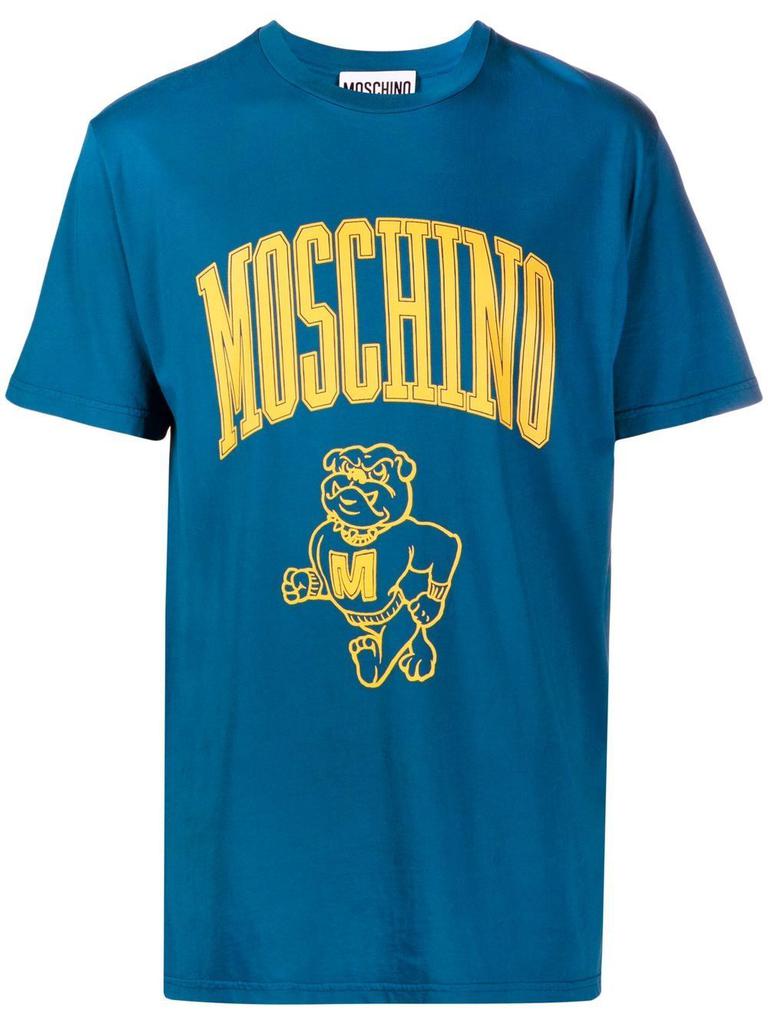 Moschino Men's Blue Cotton T-Shirt商品第1张图片规格展示