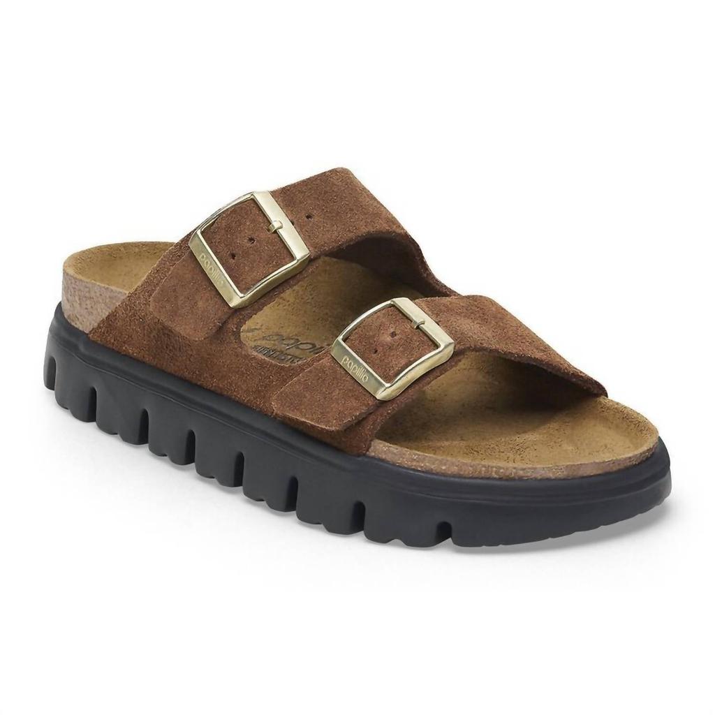Women's Papillio Arizona Platform Suede Slide In Dark Tea image 2