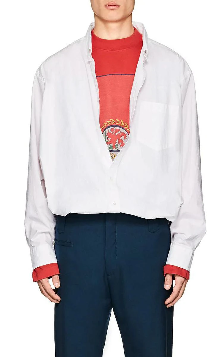 商品Vetements|Logo Cotton-Blend Poplin Oversized Shirt,价格¥2758,第1张图片