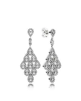 商品PANDORA|Sterling Silver & Cubic Zirconia Cascading Glamour Earrings,价格¥1111,第1张图片详细描述