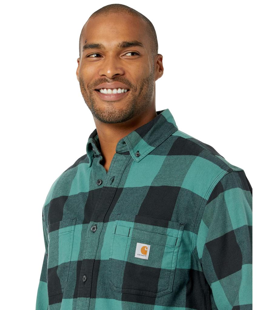 Rugged Flex® Relaxed Fit Midweight Flannel Long Sleeve Plaid Shirt商品第3张图片规格展示