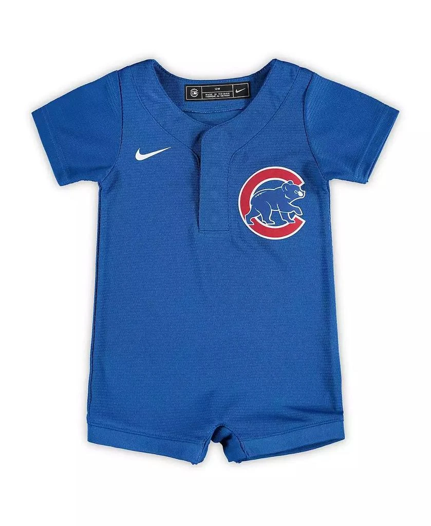 商品NIKE|Newborn and Infant Boys and Girls Royal Chicago Cubs Official Jersey Romper,价格¥299,第1张图片