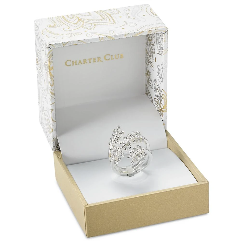商品Charter Club|Fine Silver Plate Crystal Leaf Wrap Ring, Created for Macy's,价格¥89,第3张图片详细描述