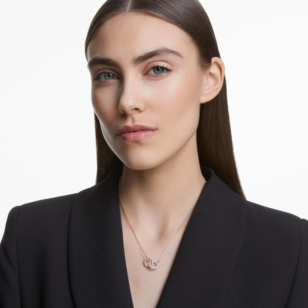 商品Swarovski|Stone necklace circle white rose gold-tone plated,价格¥1198,第2张图片详细描述