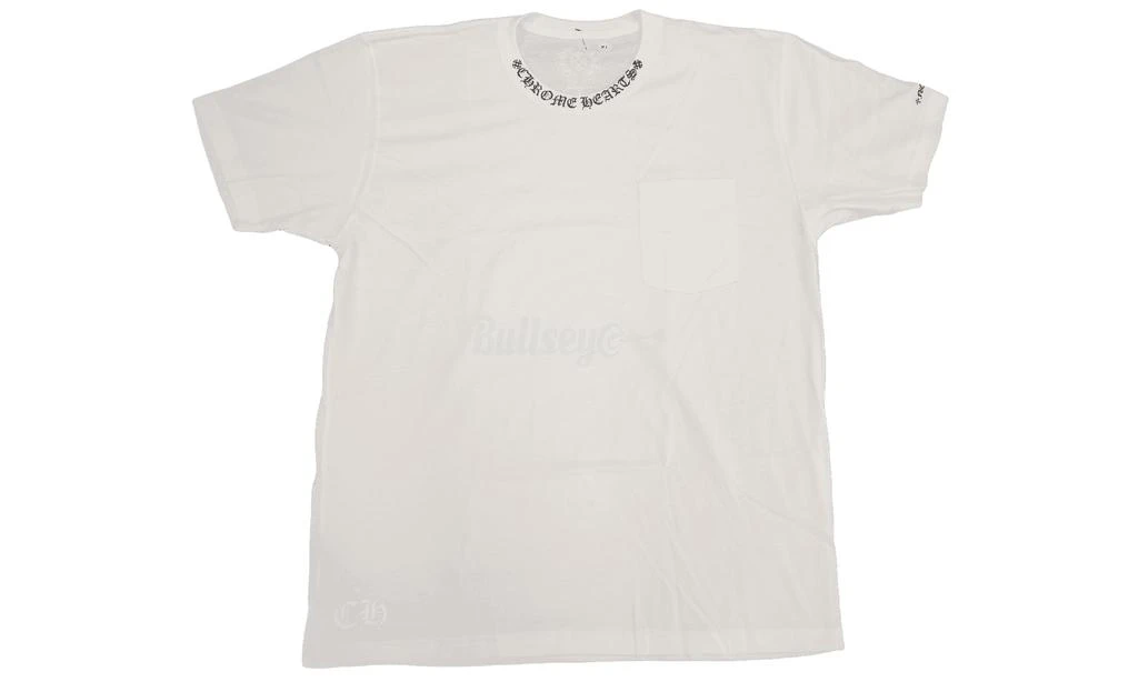 商品Chrome Hearts|Chrome Hearts Neck Logo Fuck You White/Black T-Shirt,价格¥2114,第1张图片