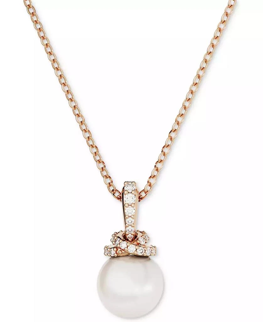 商品Swarovski|Rose Gold-Tone Pavé & Imitation Pearl Pendant Necklace, 15" + 2" extender,价格¥697,第1张图片