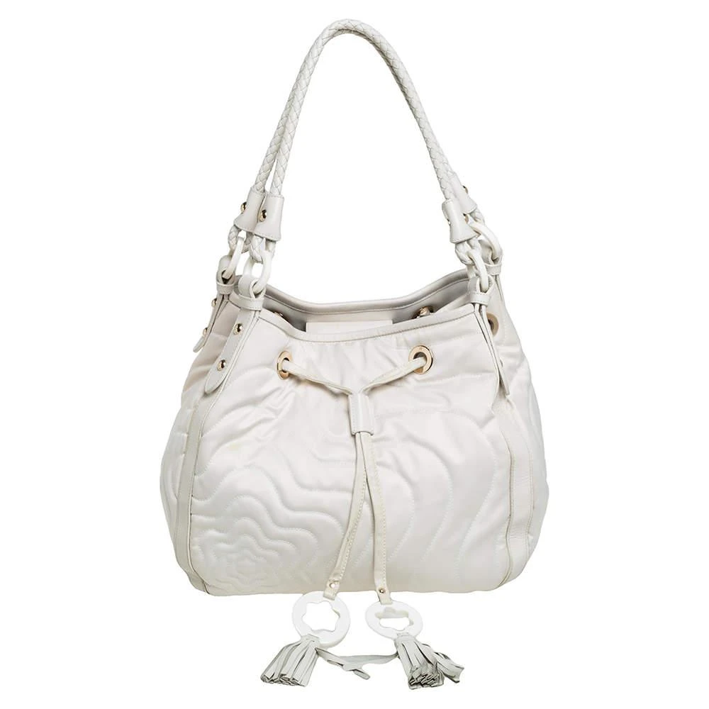 商品[二手商品] MontBlanc|Montblanc Off White Nylon and Leather Starisma Dalila Drawstring Hobo,价格¥1431,第1张图片