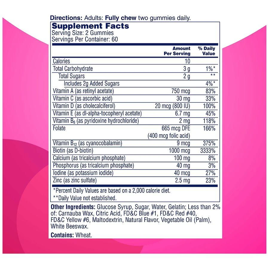 商品One A Day|MultiPlus Hair, Skin & Nails Support Multivitamin Fruit,价格¥193,第4张图片详细描述