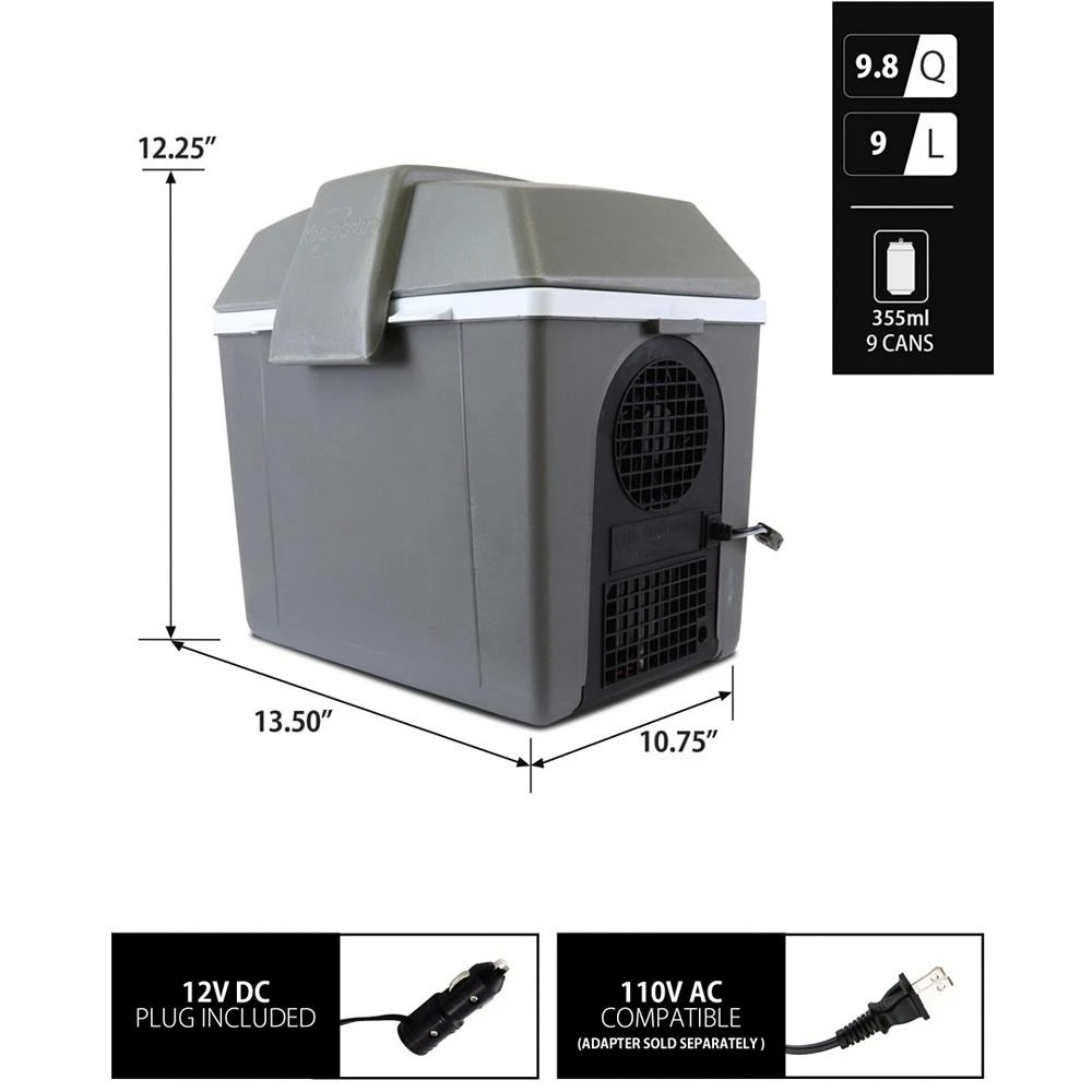 商品Koolatron|Traveller III P9 Thermoelectric Iceless 12V Cooler or Warmer, 9.8 Quart,价格¥1340,第4张图片详细描述