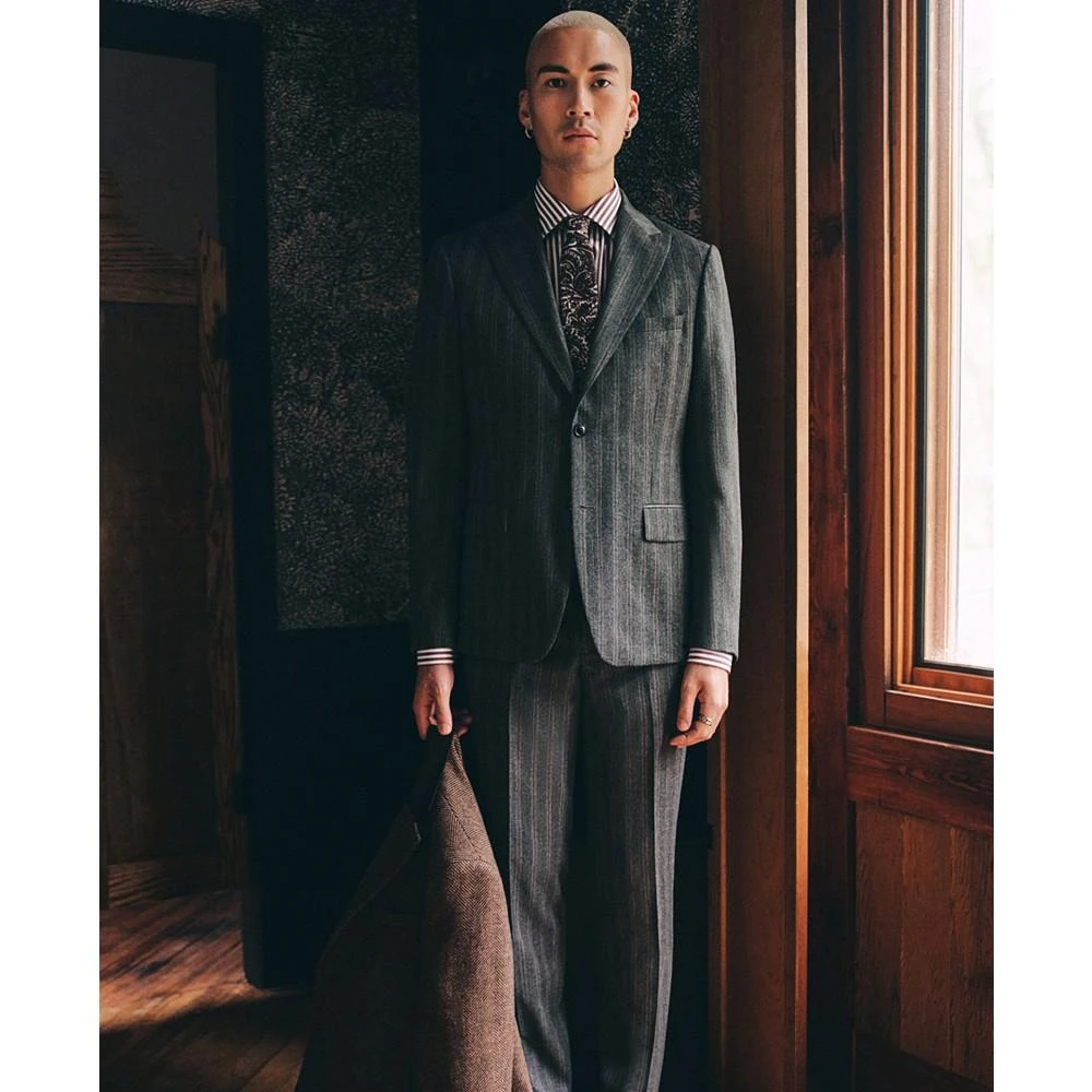 商品Tallia|Men's Slim-Fit Stretch Pinstripe Suit Jacket,价格¥1265,第5张图片详细描述