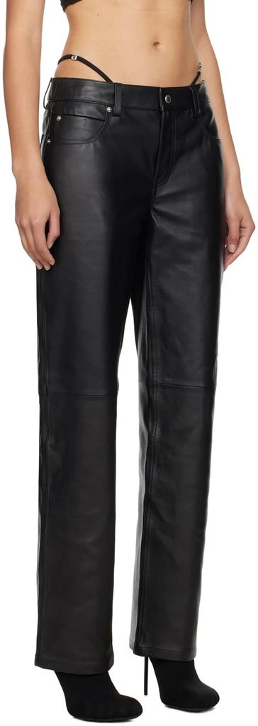 商品Alexander Wang|Black Low-Rise Leather Pants,价格¥5460,第2张图片详细描述