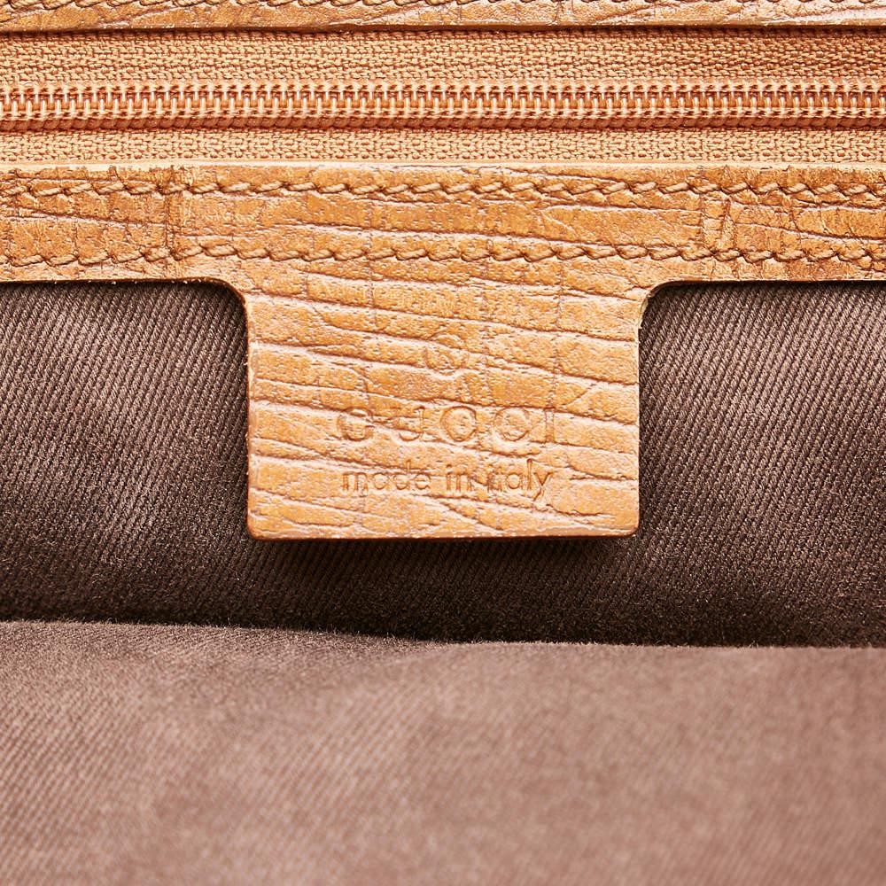 Gucci Beige/Brown GG Canvas Bamboo Tote Bag商品第7张图片规格展示