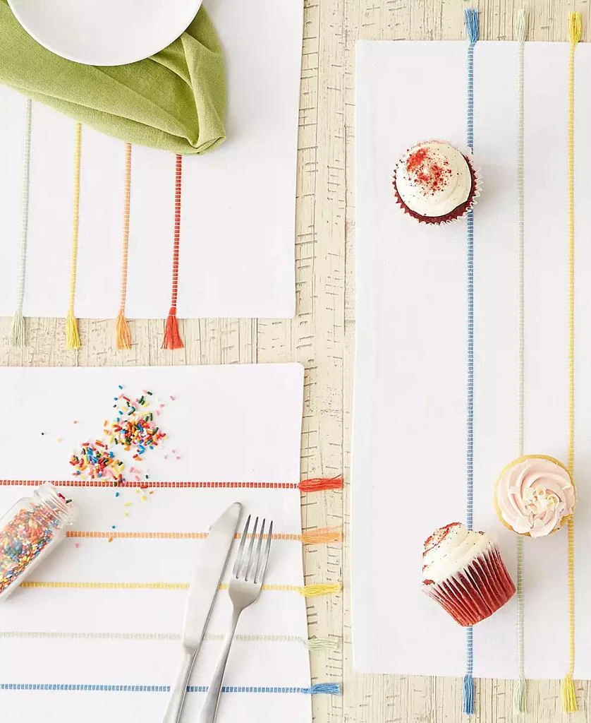 商品Design Imports|Stripe Tassel Placemat Set of 4,价格¥134,第3张图片详细描述